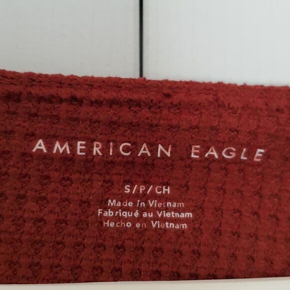 AmericanĀ Eagle Outfitters Women's V Neck Waffle Knit Shirt Size Small - Picture 3 of 7